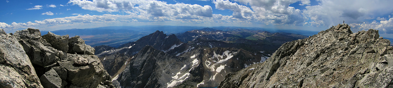 环绕风景峰会远足者远足山峰眼睛全景岩石山脉鸟类背景图片