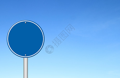 蓝天为空白圆形符号木板插图蓝色国家绘画金属车道安全框架圆圈背景图片