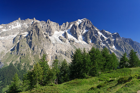 格朗德约拉斯布朗峰顶峰蓝色岩石登山高度旅行阳光首脑冰川风景图片