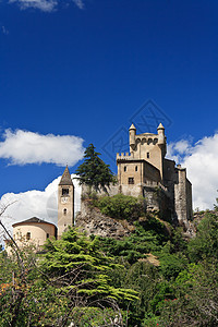 意大利 圣皮埃尔城堡旅行圣皮教会堡垒历史性建筑学天空风景建筑大厦图片