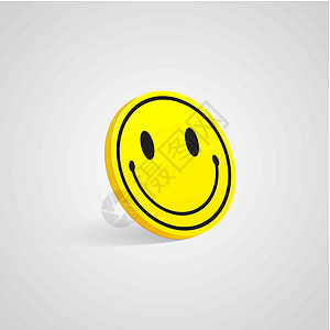 快乐的笑容黄色笑脸表达圆形人类表情矢量好心情黑色微笑图片