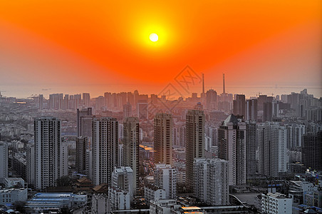 青岛风景建筑物灯光山顶天空城市图片