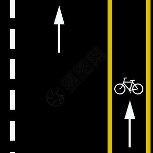 自行车轨迹街道交通小路警告人行道穿越课程黄色骑术场景图片