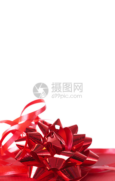 带弓的红礼盒概念丝带惊喜白色生日纸板庆典包装派对盒子图片