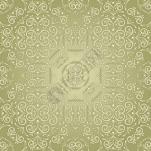 丝绸无缝花卉模式卷曲风格绘画墙纸织物绿色纺织品植物网络创造力图片