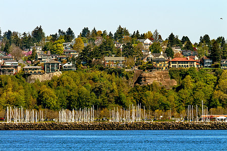 西雅图西雅图滨海边大楼 华盛顿州图片