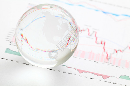 财务图表中的玻璃球地球球金融经济银行会计证书交换投资者数据风险财富图片