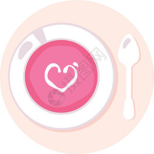 粉红爱的新鲜汤环成圆圈图片