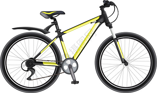 黑色和黄色自行车图片