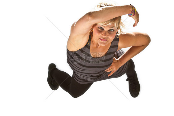 女孩跳舞体操锻炼健身房运动乐趣金发舞蹈图片