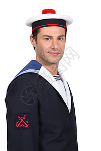 年轻水手夹克男人条纹商务青年姿势海洋巡航人士裙子图片