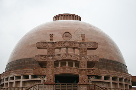 白马庙附近的印地安神庙车轮装饰品旅游白色金子圆顶石头寺庙胸部房子图片