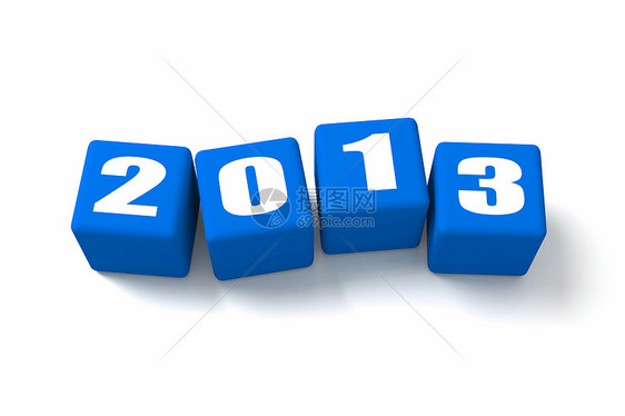 2013年新年 蓝色立方体图片