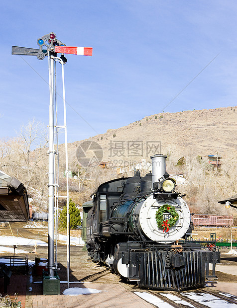 美国科罗拉多铁路博物馆的干机车运输世界装置铁路信号位置外观铁路运输旅行博物馆图片