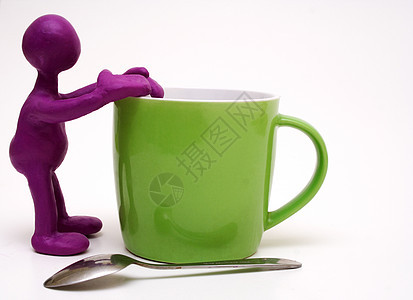 杯子上可塑胶的紫木偶图片