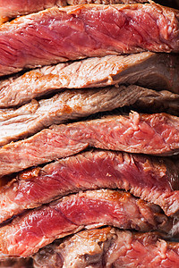 肉叉上的牛排切片美食家镂空刀具用餐食物烧烤白色牛肉棕色金属图片
