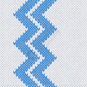 无缝裁缝编织模式海浪白色蓝色纤维羊毛亚麻毛衣插图帆布针织品图片