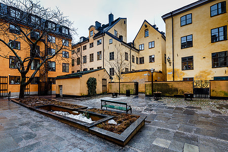瑞典斯德哥尔摩老城(Gamla Stan)后院图片