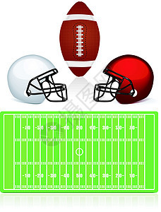 美国足球场 球和头盔图片