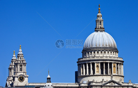 伦敦圣保罗大教堂圆顶崇拜观光景点雕像建筑学吸引力尖塔历史性甲板图片