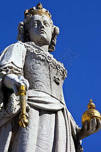 伦敦圣保罗大教堂的安妮王后女神像地标旅游城市皇家观光旅行女王历史性富豪景点图片