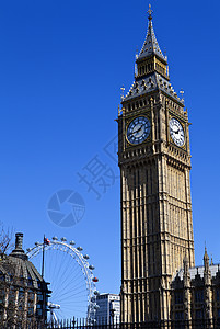 Big Ben(议会院)和伦敦之眼图片