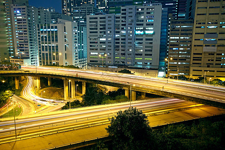 城市之夜多姿多彩 有建筑物和桥梁景观交通市中心运动迂回场景风景街道速度运输图片