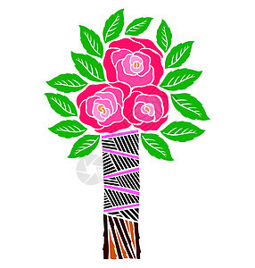 玫瑰花红色贴花叶子灰色分支机构绿色植物艺术背景图片