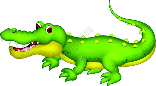 鳄形卡通漫画热带爬虫动物绘画草图捕食者快乐孩子乐趣吉祥物图片