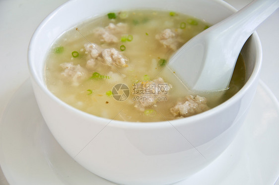 锅饭加猪肉早餐食物烹饪美食图片