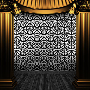 铜柱和瓷砖墙房间奢华制品瓷砖古董金属装饰品建筑柱子建筑学图片
