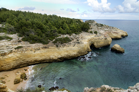 阿尔加尔夫自然海岸线编队海洋旅行海岸植被悬崖洞穴假期天空蓝色图片