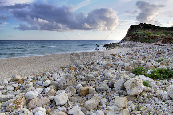 阿尔加尔夫自然海岸线海滩海岸沿海支撑卵石岩石旅行天空蓝色海洋图片