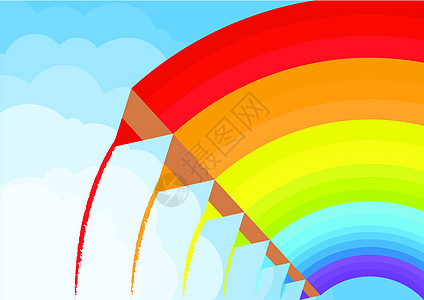 天空中彩虹概念的矢量背景叶彩虹概念办公室木头墙纸教育商业橡皮光谱学校绘画作者图片