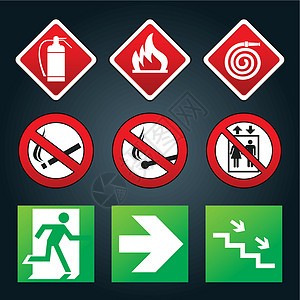 危险预警 健康与安全及公共信息标志集一套警告插图气候生产制造业商业指示牌环境建筑回收图片