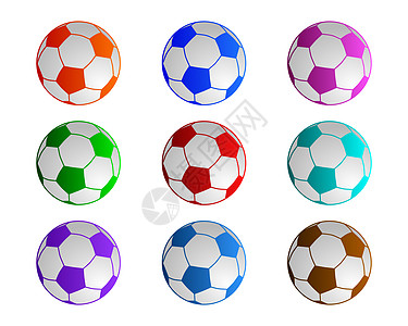 足球球运动蓝色红色六边形绿色插图背景图片