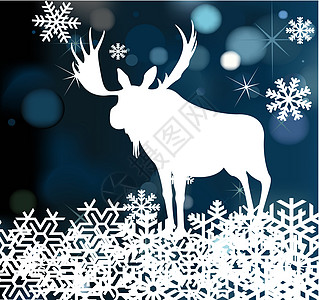 鹿之鹿圣诞矢量背景树叶飞沫野生动物甘蔗玫瑰麋鹿荒野艺术植物动物图片