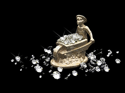 很多钻石和大理石雕像成功塑像反射贪婪新娘矿业奢华纪念品礼物折射图片