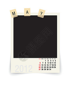 2012年可能有空白照片框的日历图片