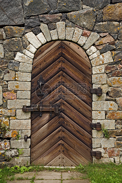 旧木门木材指甲建筑木头岩石棕色建筑学入口房子合页图片