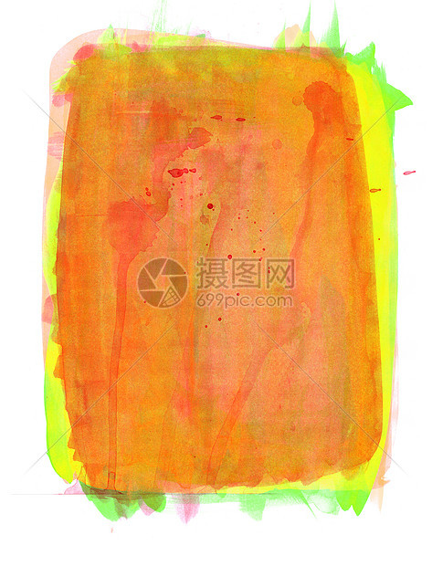 橙子水彩色框架背景纹理设计效果颗粒状黄色拉丝红色插图风化长方形色彩图片