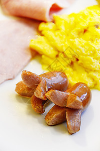 摇篮蛋美食营养白色香肠火腿食品食物胡椒午餐黄色图片