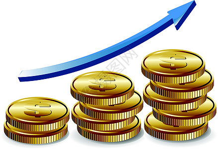 货币图经济现金市场图表硬币金子插图生长金属交换图片