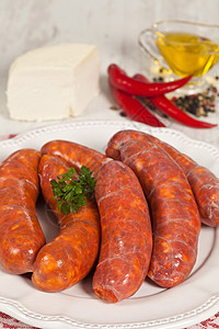 拉法意大利香肠午餐猪肉红色热量牛肉营养辣椒食物图片
