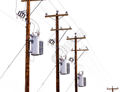 白上孤立的电极变压器行导体电压力量公用事业路由网络高压路口邮政住宅图片