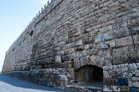 堡垒墙蓝色城堡建造漏洞石头建筑学历史城墙缺口天空图片