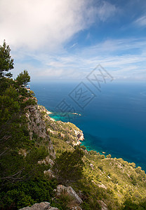 西班牙马洛卡岛 地中海观点海景海滩海岸线假期旅行天空风景图片