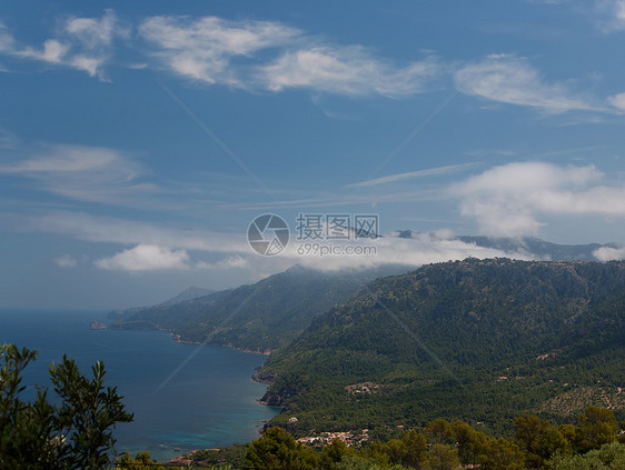 西班牙马洛卡岛 地中海观点海滩风景假期海岸线海景旅行天空图片