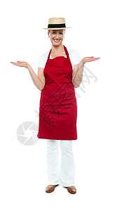 欢迎来到我的餐厅女士食谱酒店快乐烹饪厨师面包围裙职业商业图片