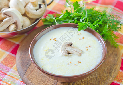 豆汤烹饪叶子检查奶油勺子饮食砂浆香葱液体食物图片